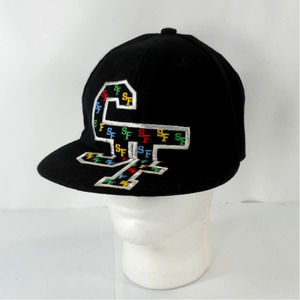Elite Sport San Francisco  SF Black Multicolor Print Fitted Cap M
